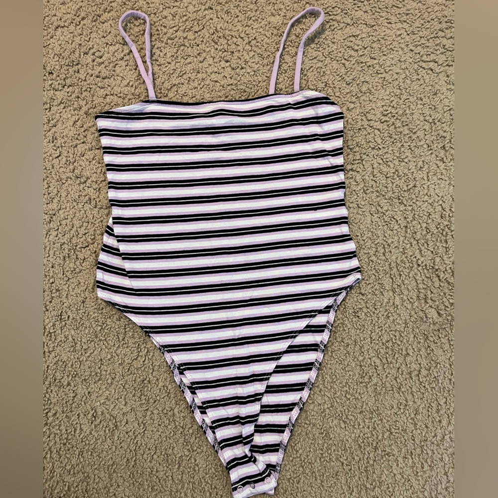 H&M Lavender and Black Striped Cami